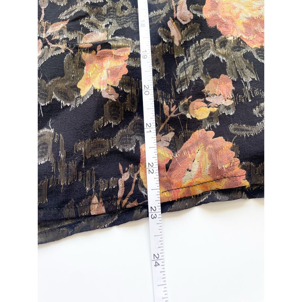 HD in Paris Anthro Disa Floral Short Sleeve Silk and Lace Whimsigoth Top Size 2 - Picture 8 of 8